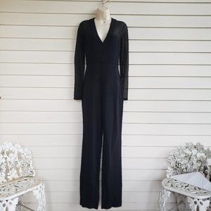 Cushnie Et Ochs Black Jumpsuit with Sheer Sleeves Like new